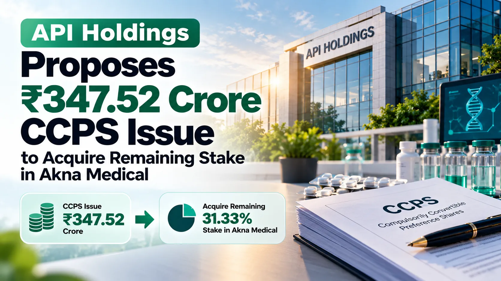 API Holdings proposed ₹347.52 crore CCPS issue to acquire Lightrock's remaining stake in Akna Medical